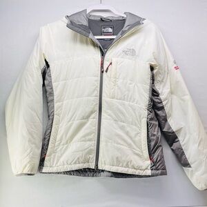 The‎ North Face Cream and Gray Hooded Jacket